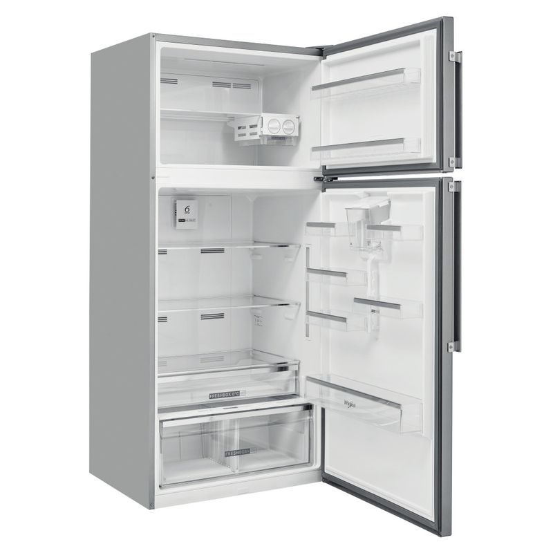 Whirlpool-Combinazione-Frigorifero-Congelatore-A-libera-installazione-W84TE-72-X-AQUA-2-Inox-2-porte-Perspective-open