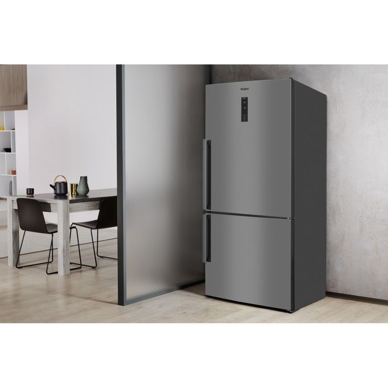 Whirlpool Combinazione Frigorifero/Congelatore A libera installazione W84BE 72 X 2 Inox 2 porte Lifestyle perspective