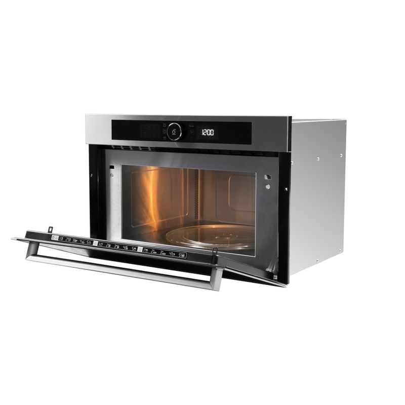 Whirlpool Microonde Da incasso AMW 731/IX Stainless Steel Elettronico 31 Microonde + grill 1000 Perspective open