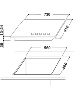 Whirlpool-Piano-cottura-AKR-358-IX-Inox-GAS-Technical-drawing