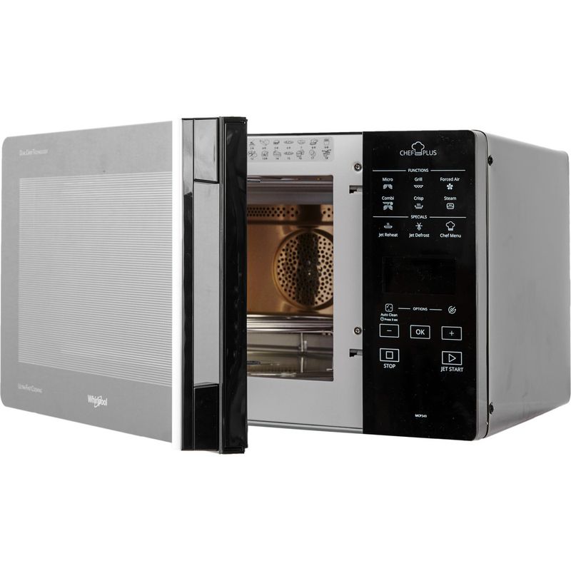 Whirlpool Microonde A libera installazione MCP 349 BL Nero Elettronico 25 Microonde combinato 800 Perspective open