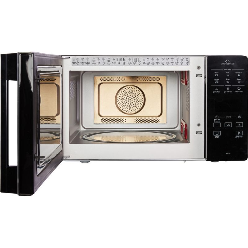 Whirlpool Microonde A libera installazione MCP 349 BL Nero Elettronico 25 Microonde combinato 800 Frontal open