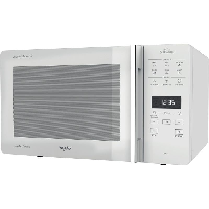 Whirlpool Microonde A libera installazione MCP 349 WH Bianco Elettronico 25 Microonde combinato 800 Perspective