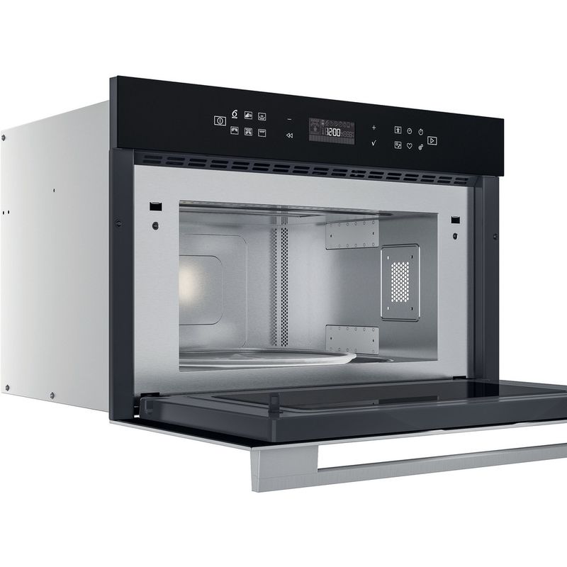 Whirlpool Microonde Da incasso W7 MD440 Stainless Steel Elettronico 31 Microonde + grill 1000 Perspective open