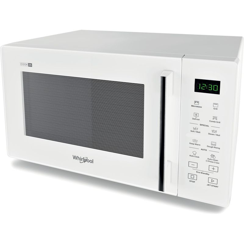 Whirlpool Microonde A libera installazione MWP 254 W Bianco Elettronico 25 Microonde + grill 900 Perspective