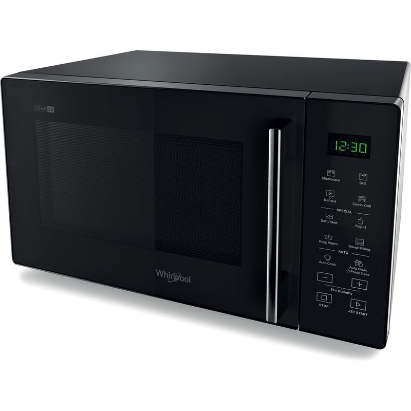 Whirlpool Microonde A libera installazione MWP 253 B Nero Elettronico 25 Microonde + grill 900 Perspective