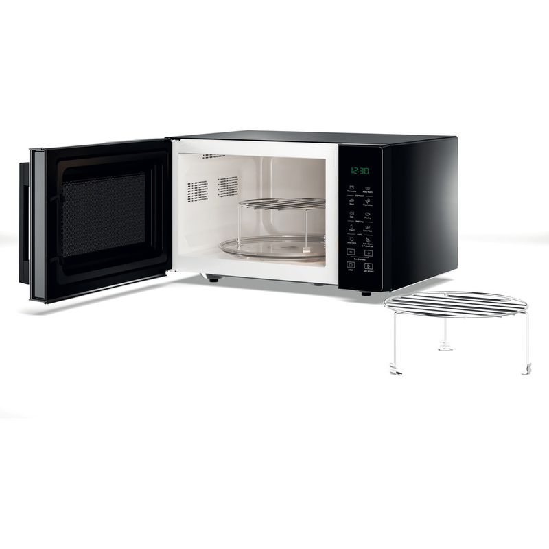 Whirlpool Microonde A libera installazione MWP 253 B Nero Elettronico 25 Microonde + grill 900 Perspective open