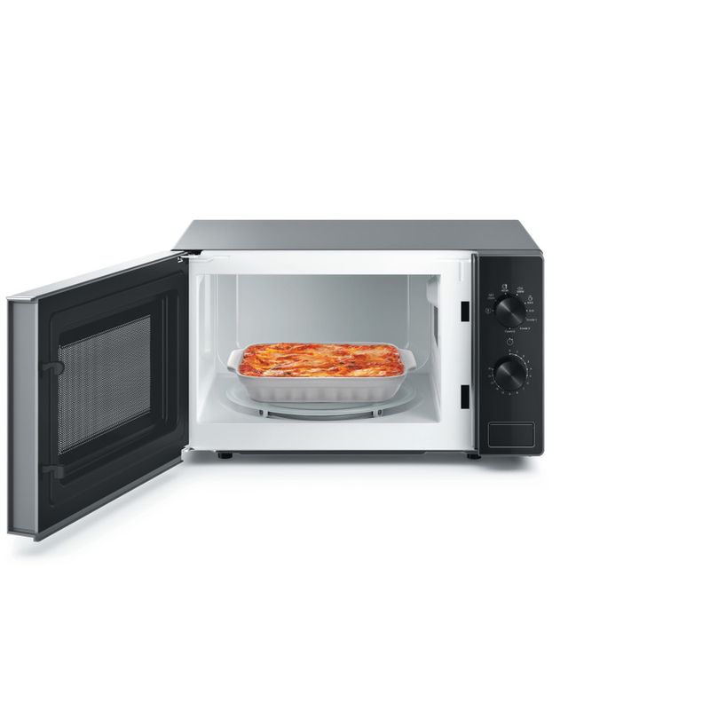 Whirlpool Microonde A libera installazione MWP 103 SB Silver Black Meccanico 20 Microonde + grill 700 Frontal open
