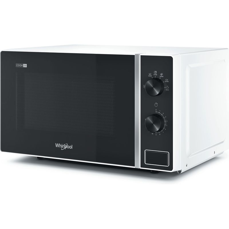 Whirlpool Microonde A libera installazione MWP 101 W Bianco Meccanico 20 Solo microonde 700 Perspective