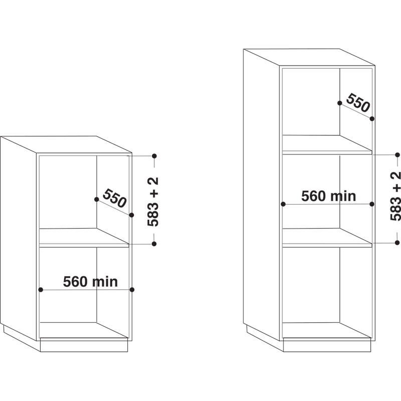 Whirlpool Forno Da incasso AKZ9 6280 IX Elettrico A+ Technical drawing
