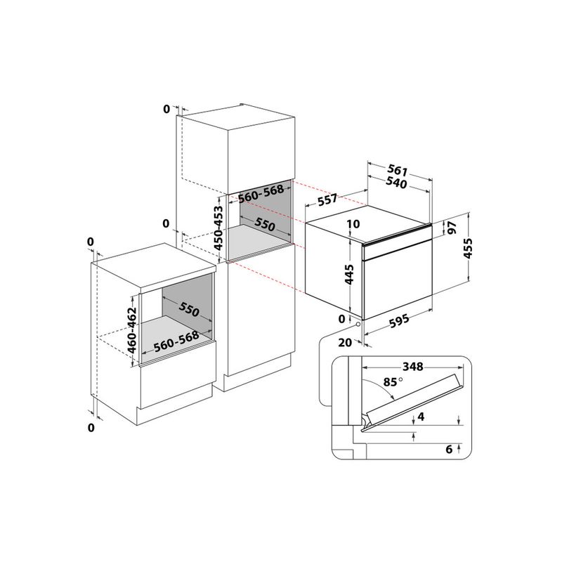 Whirlpool-Microonde-Da-incasso-W11I-ME150-Dark-Grey-Elettronico-40-Microonde-combinato-850-Technical-drawing