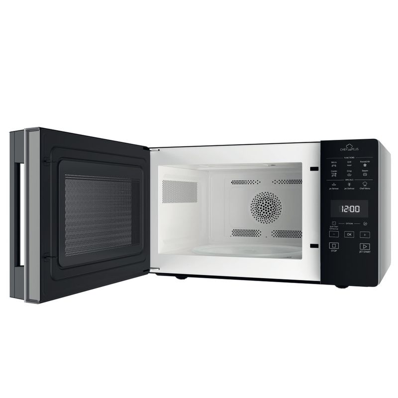 Whirlpool Microonde A libera installazione MCP 359 SL Argento Elettronico 25 Microonde combinato 800 Perspective open