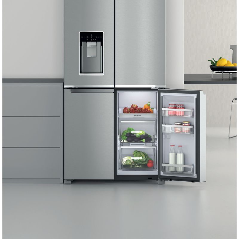 Whirlpool Side by side A libera installazione WQ9I MO1L Inox Lifestyle frontal open