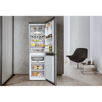 Whirlpool-Combinazione-Frigorifero-Congelatore-A-libera-installazione-W7-831T-MX-Specchio-inox-2-porte-Lifestyle-frontal-open