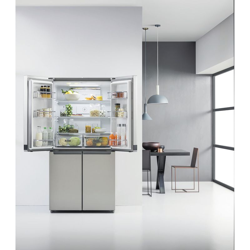 Whirlpool Side by side A libera installazione WQ9 B1L Inox Lifestyle frontal open