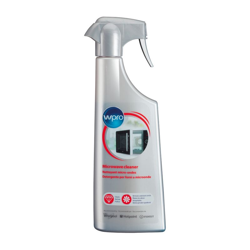 Il detergente igienizzante per microonde Wpro è la soluzione ideale per igienizzare l'interno e l'esterno del tuo forno a microonde.