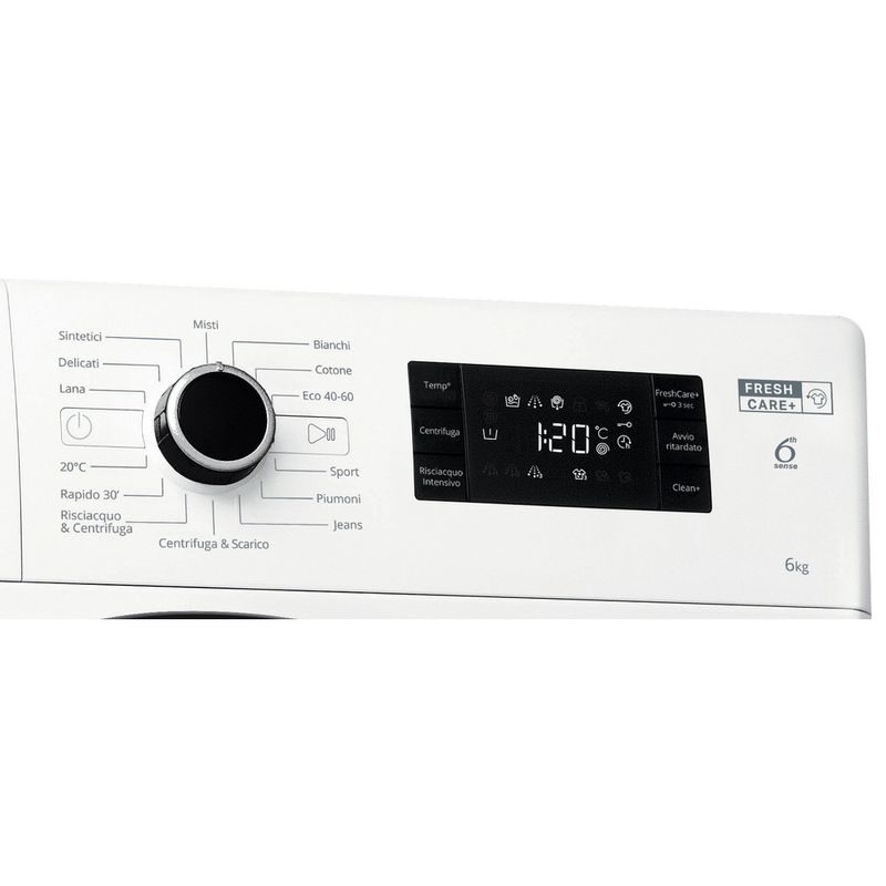 Whirlpool-Lavabiancheria-A-libera-installazione-FWSG-61251-B-IT-N-Bianco-Carica-frontale-F-Control-panel