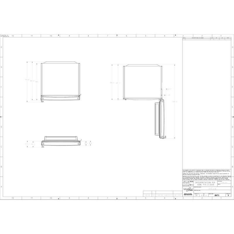 Whirlpool Combinazione Frigorifero/Congelatore A libera installazione WB70E 973 X Optic Inox 2 porte Technical drawing