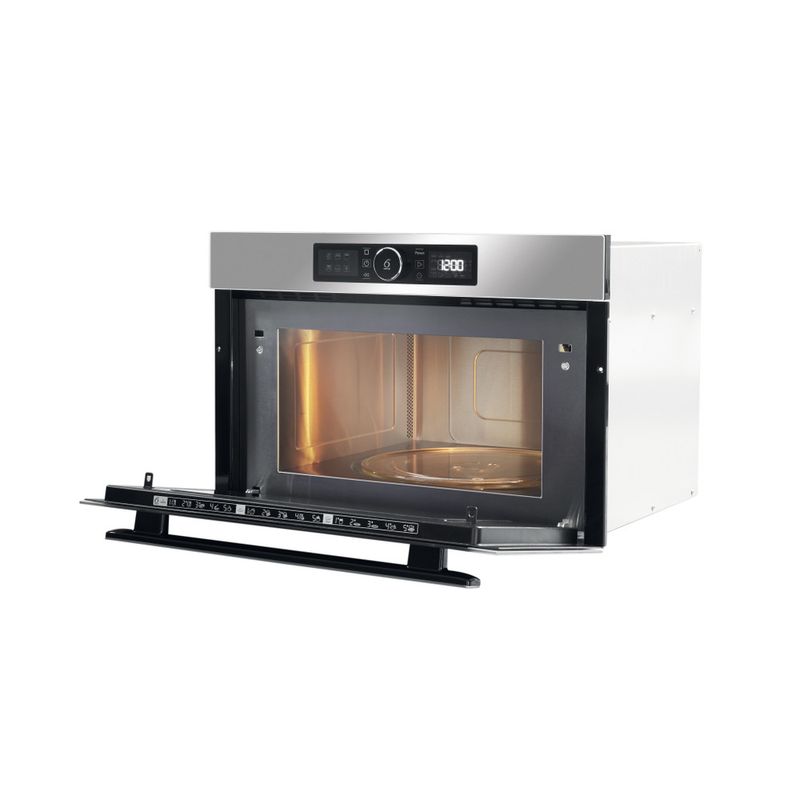 Whirlpool Microonde Da incasso AMW 730/IX Stainless Steel Elettronico 31 Microonde + grill 1000 Perspective open