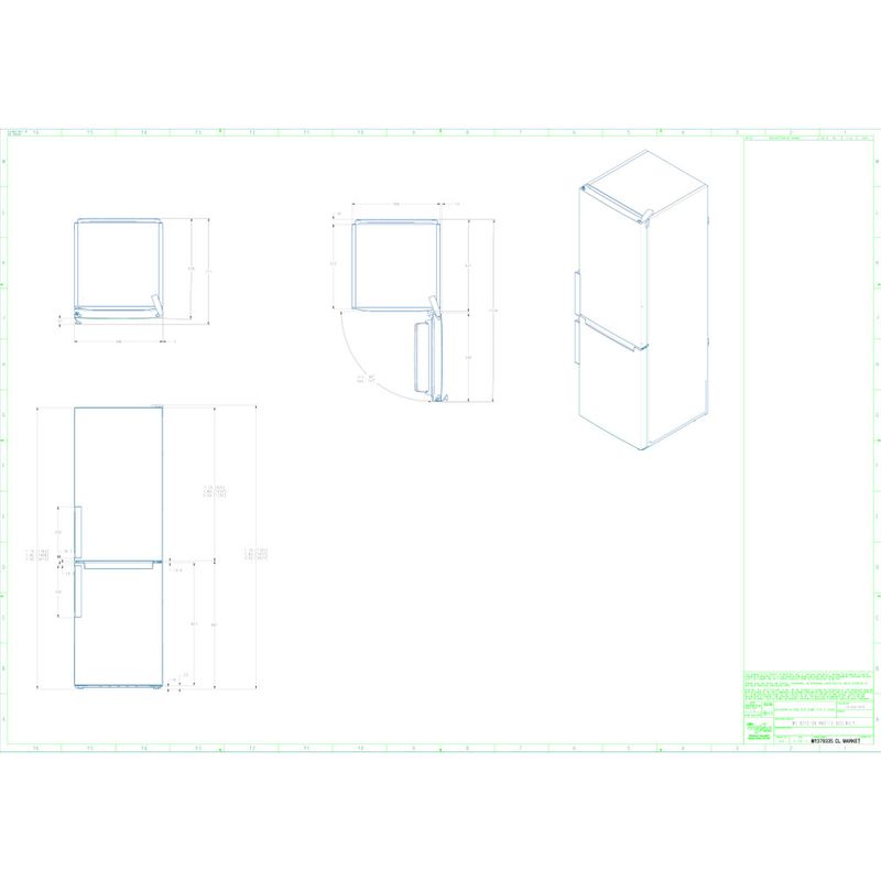 Whirlpool-Combinazione-Frigorifero-Congelatore-A-libera-installazione-W7-931T-OX-Optic-Inox-2-porte-Technical-drawing