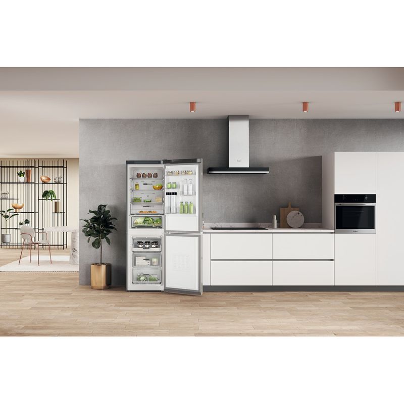 Whirlpool Combinazione Frigorifero/Congelatore A libera installazione W7X 82O OX Optic Inox 2 porte Lifestyle frontal open