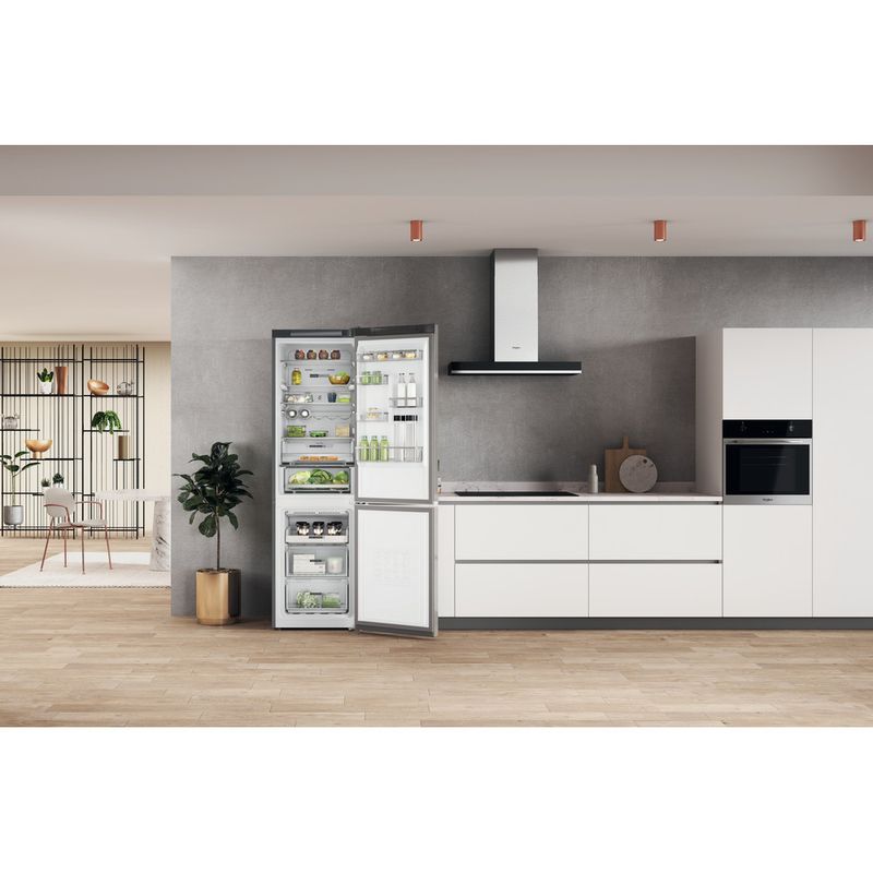 Whirlpool Combinazione Frigorifero/Congelatore A libera installazione W7X 93T OX 2 Optic Inox 2 porte Lifestyle frontal open