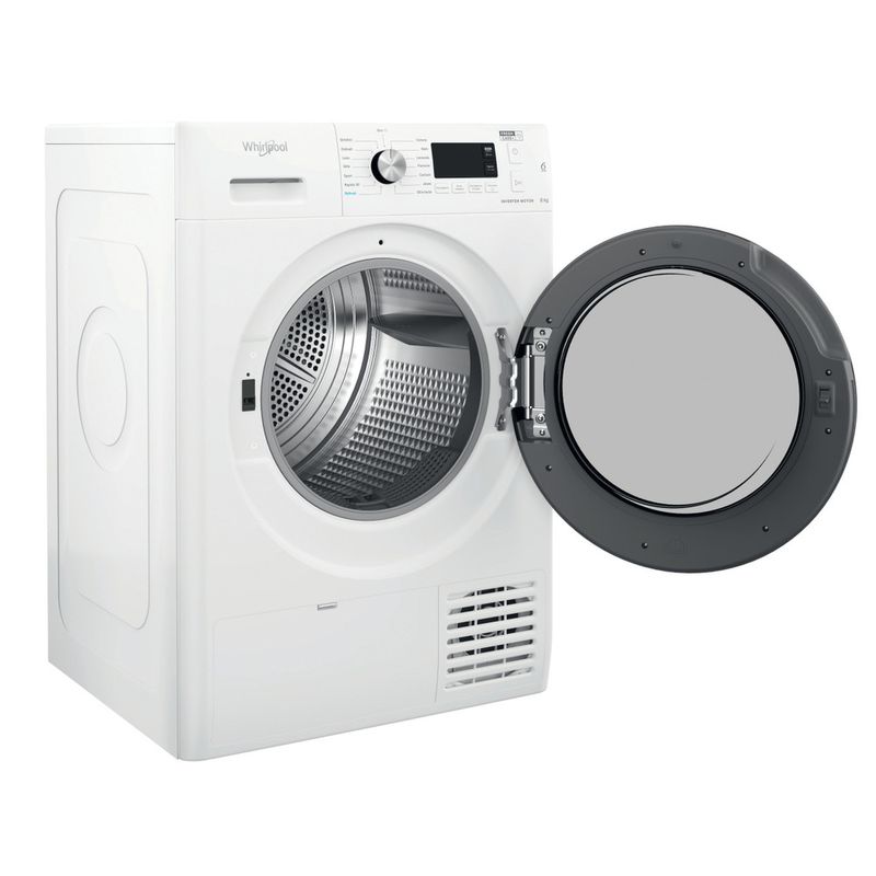 Asciugatrice elettrica 1400W Libera installazione centrifuga silenzioso  Carica frontale capacità 4kg/75L, Bianco - Costway