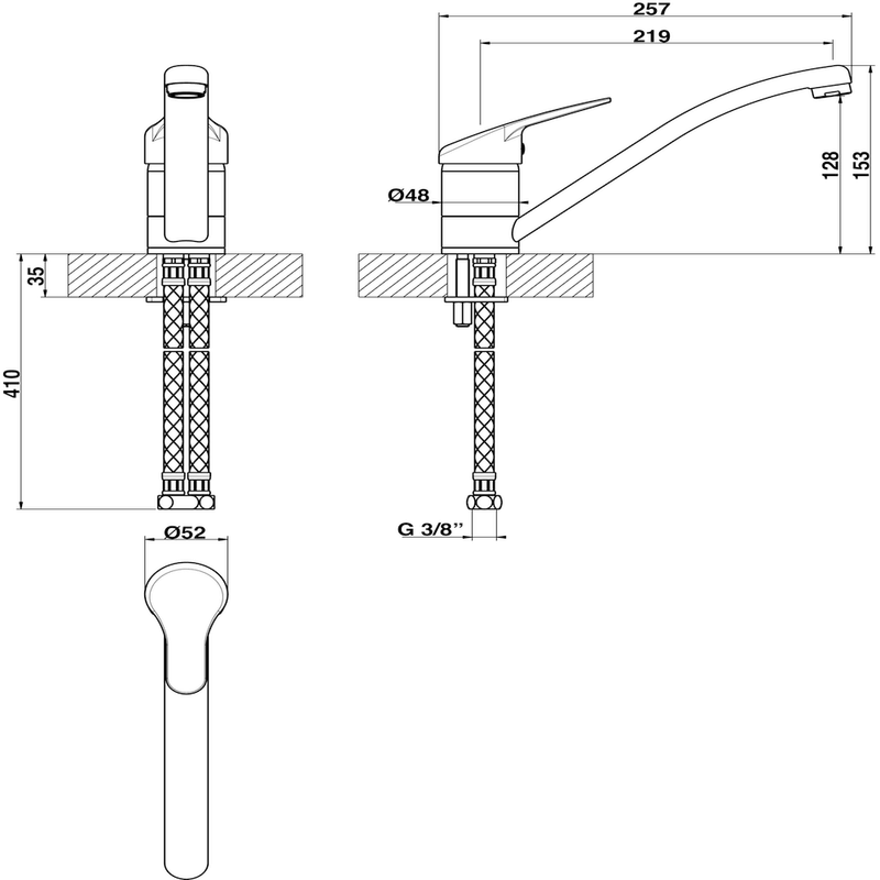 Whirlpool Rubinetto A libera installazione FAS 006 IX Cromo Technical drawing