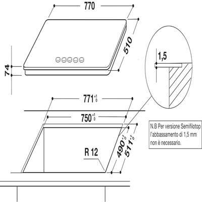 Whirlpool-Piano-cottura-AKM-297-IX-Inox-GAS-Technical-drawing