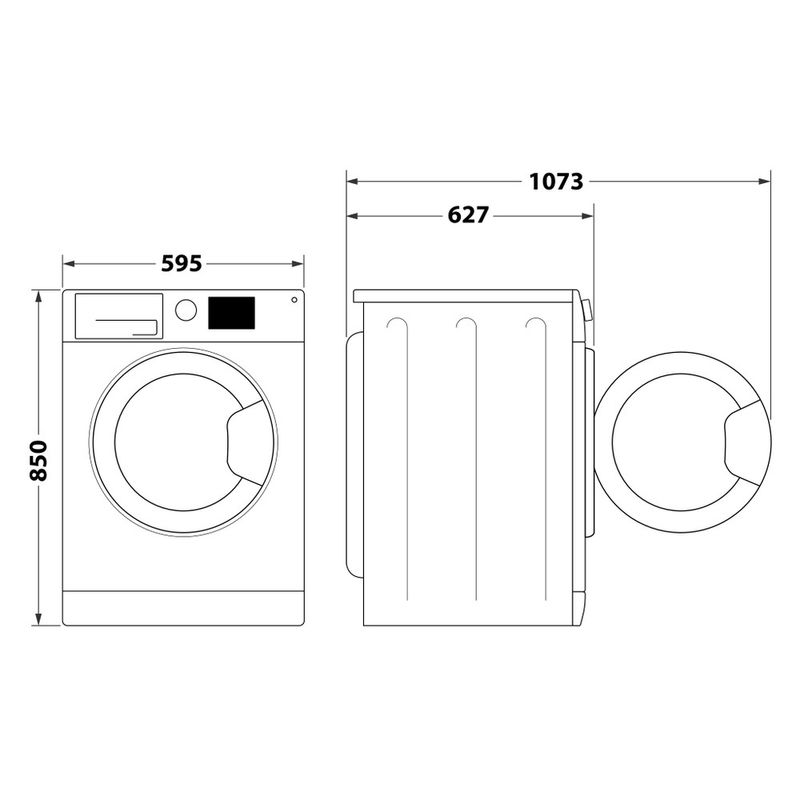 Whirlpool Lavabiancheria A libera installazione FFB 846 SV IT Bianco Carica frontale A Technical drawing