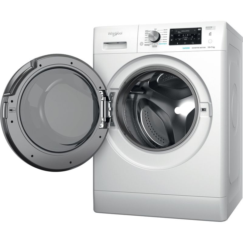 Whirlpool Lavasciugabiancheria A libera installazione FFWDD 107436 BSV IT Bianco Carica frontale Perspective open