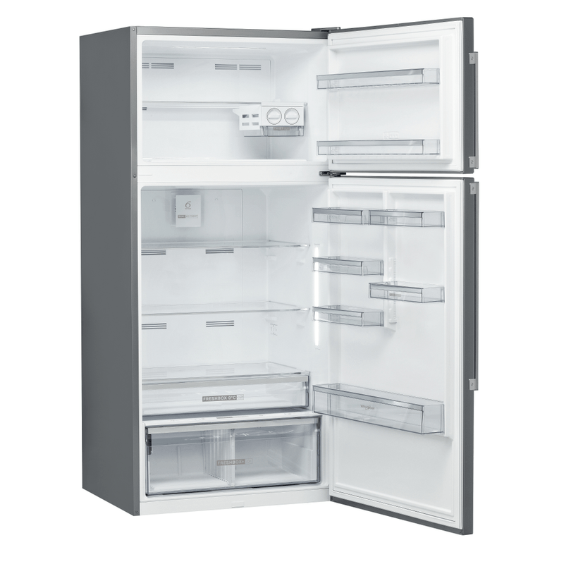 Whirlpool-Combinazione-Frigorifero-Congelatore-A-libera-installazione-W84TE-72-X-Inox-2-porte-Perspective-open