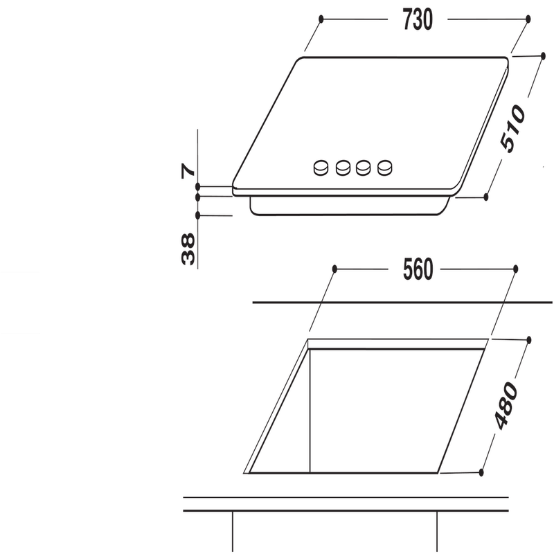 Whirlpool-Piano-cottura-AKR-318-IX-Inox-GAS-Technical-drawing
