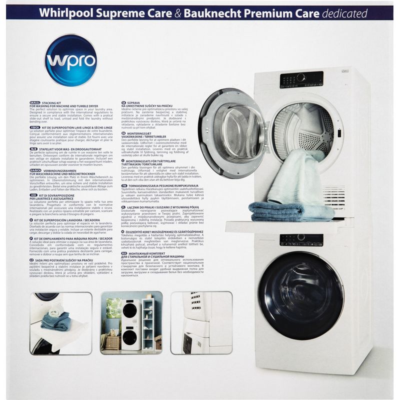 Whirlpool SKS200 Premium Care Kit sovrapposizione wp supreme care e  stendino per la linea premium care - bianco