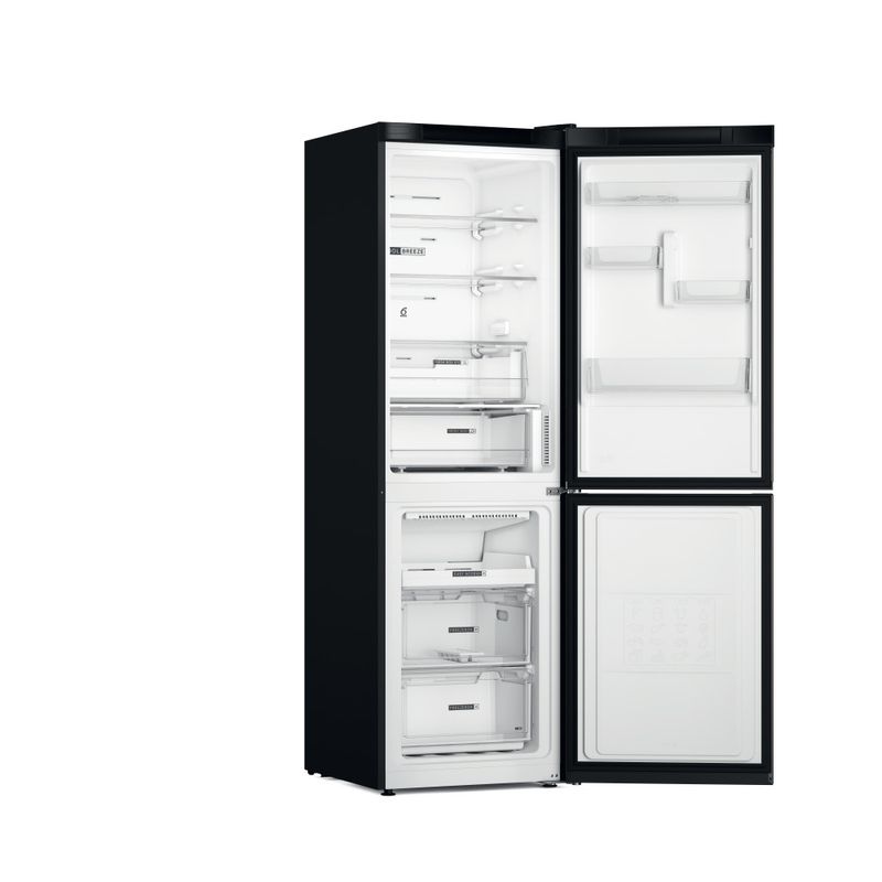 Whirlpool Combinazione Frigorifero/Congelatore A libera installazione W7X 83T KS Nero/inox 2 porte Perspective open