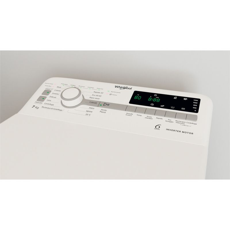 Whirlpool Lavabiancheria A libera installazione TDLR 7231BS IT Bianco Carica dall'alto D Control panel