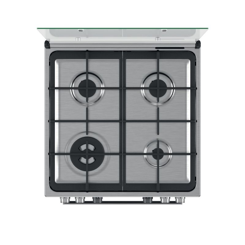 Whirlpool-Cucina-con-forno-a-doppia-cavita-WS67G8CHXT-E-Inox-GAS-Frontal-top-down