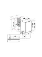 Whirlpool Lavastoviglie Da incasso W7I HP42 LO Totalmente integrato C Technical drawing