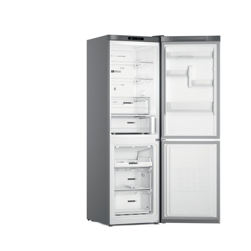 Whirlpool Combinazione Frigorifero/Congelatore A libera installazione W7X 82I OX Optic Inox 2 porte Perspective open