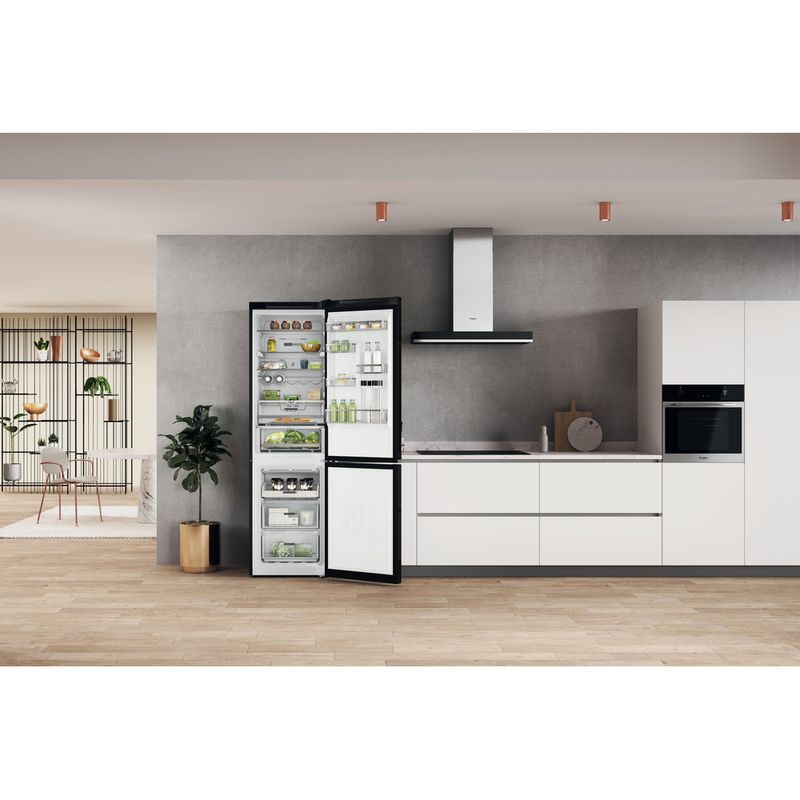 Whirlpool Combinazione Frigorifero/Congelatore A libera installazione W7X 94T KS Nero/inox 2 porte Lifestyle frontal open