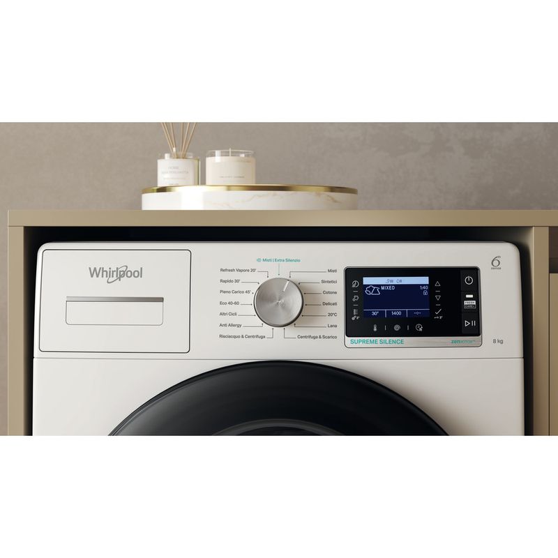 Whirlpool Lavabiancheria A libera installazione W6 88 SILENCE IT Bianco Carica frontale A Control panel