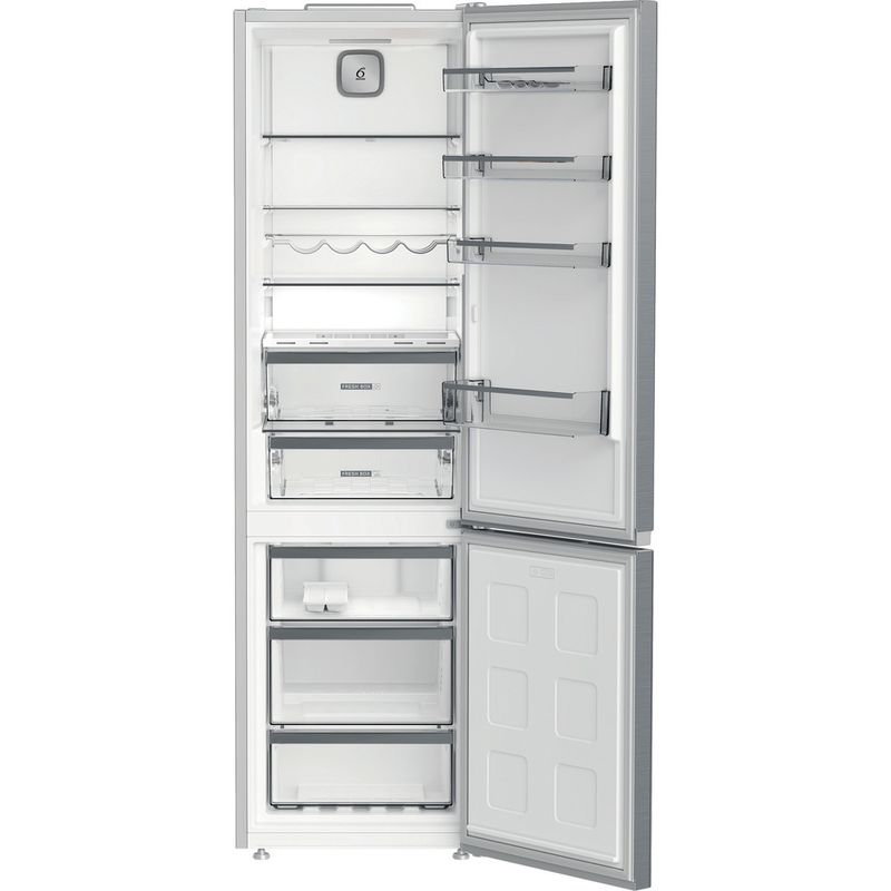 Whirlpool-Combinazione-Frigorifero-Congelatore-A-libera-installazione-WHK-26403-XP6E1-Pearl-Inox-2-porte-Frontal-open