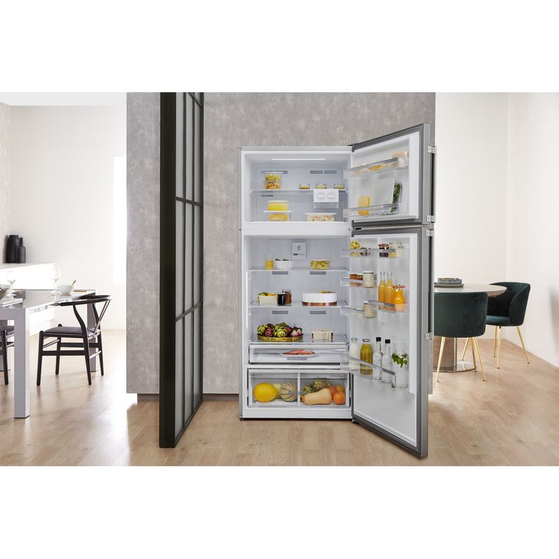 Whirlpool-Combinazione-Frigorifero-Congelatore-A-libera-installazione-W84TE-72-X-2-N-Inox-2-porte-Lifestyle-frontal-open