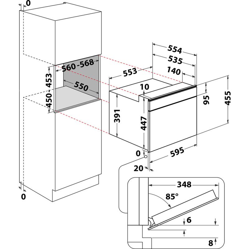 Whirlpool-Microonde-Da-incasso-W6-MW461-Stainless-Steel-Elettronico-40-Microonde-combinato-900-Technical-drawing