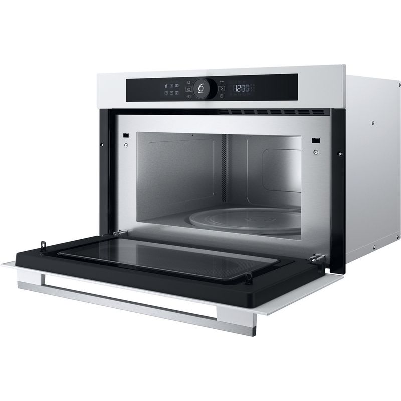 Whirlpool Microonde Da incasso WMD54MW Bianco Elettronico 31 Microonde + grill 1000 Perspective open