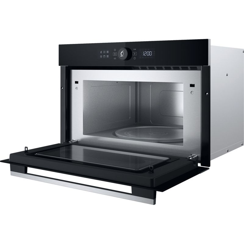 Whirlpool Microonde Da incasso WMD54MX Stainless Steel Elettronico 31 Microonde + grill 1000 Perspective open