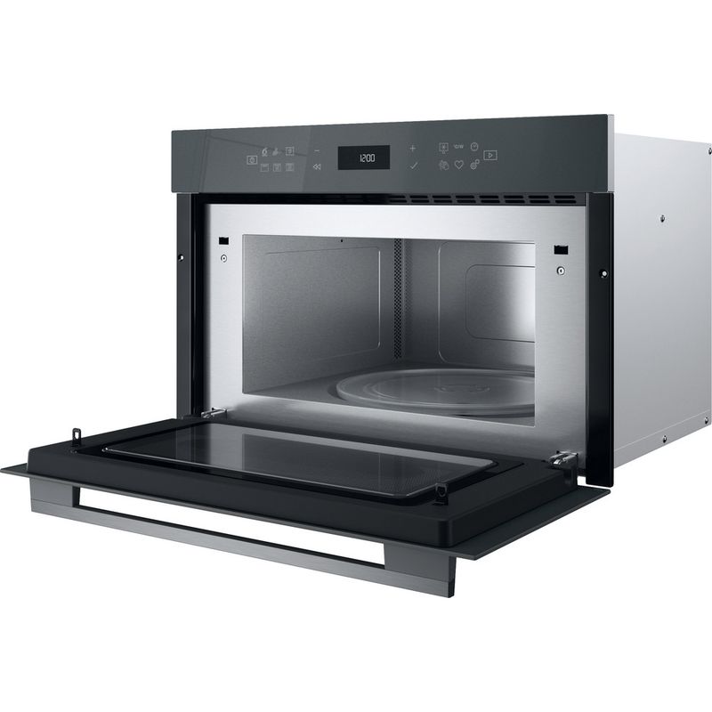 Whirlpool Microonde Da incasso WMD7O4TSG Stardust grey glossy Elettronico 31 Microonde + grill 1000 Perspective open