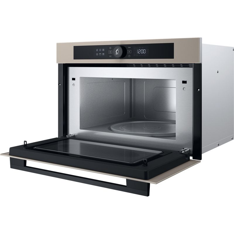 Whirlpool Microonde Da incasso WMD54MBG Urban beige Elettronico 31 Microonde + grill 1000 Perspective open