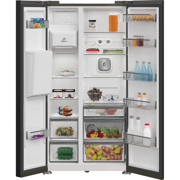 Whirlpool Side by side A libera installazione WHG2 6574W XK5E ARC 764 Manhattan Gray Lifestyle frontal open