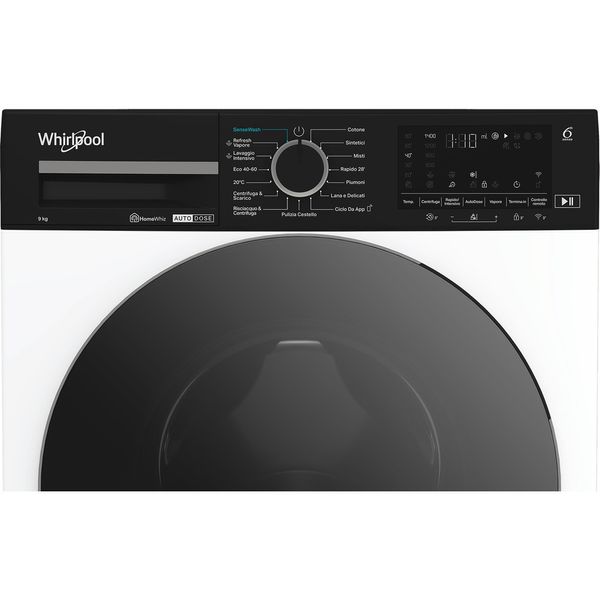 Whirlpool Lavabiancheria A libera installazione WPM 912W ADS IT Bianco Carica frontale A Control panel
